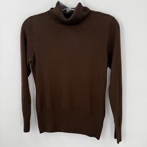 Relativity Womens Brown Turtleneck Sweater Acrylic Wool Blend Size Large Knit